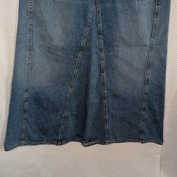 ZARA Blue Denim Maxi Skirt A-Line Size XL - Picture 5 of 7